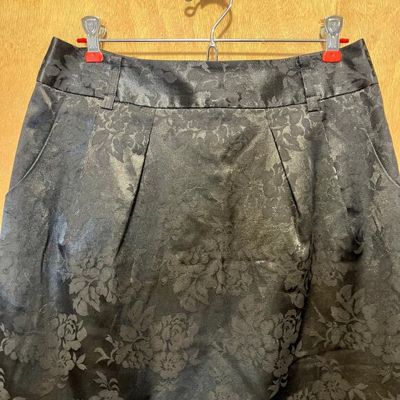 Forever 21 Mini Skirt Women’s Large Black Jacquard Romantic Gothic Dark Feminine - Picture 3 of 10